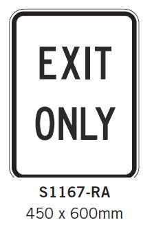 Barrier Group Exit Only Sign Specification
