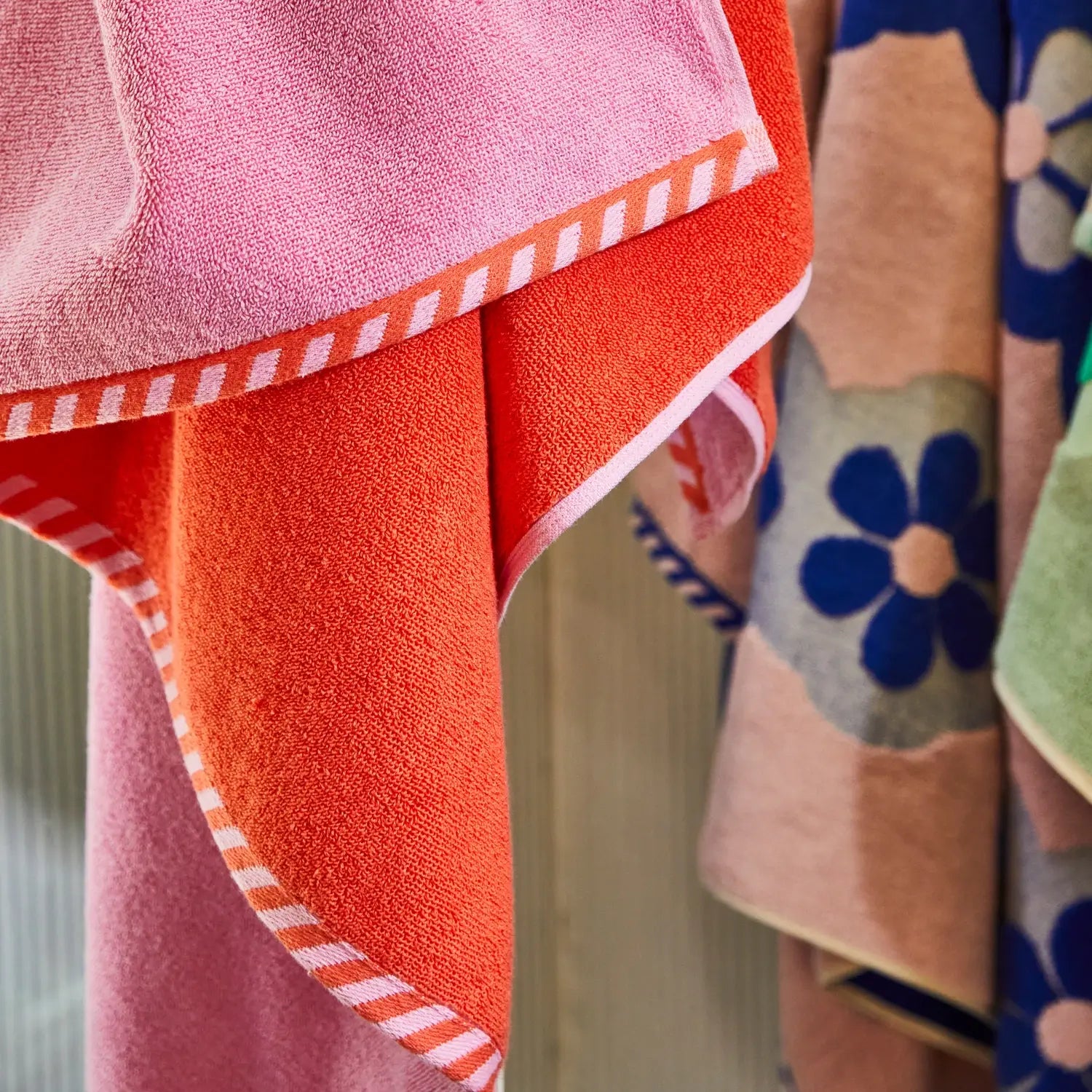sage and clare |Maisie Nudie Towel Poppy details |The Home Maven