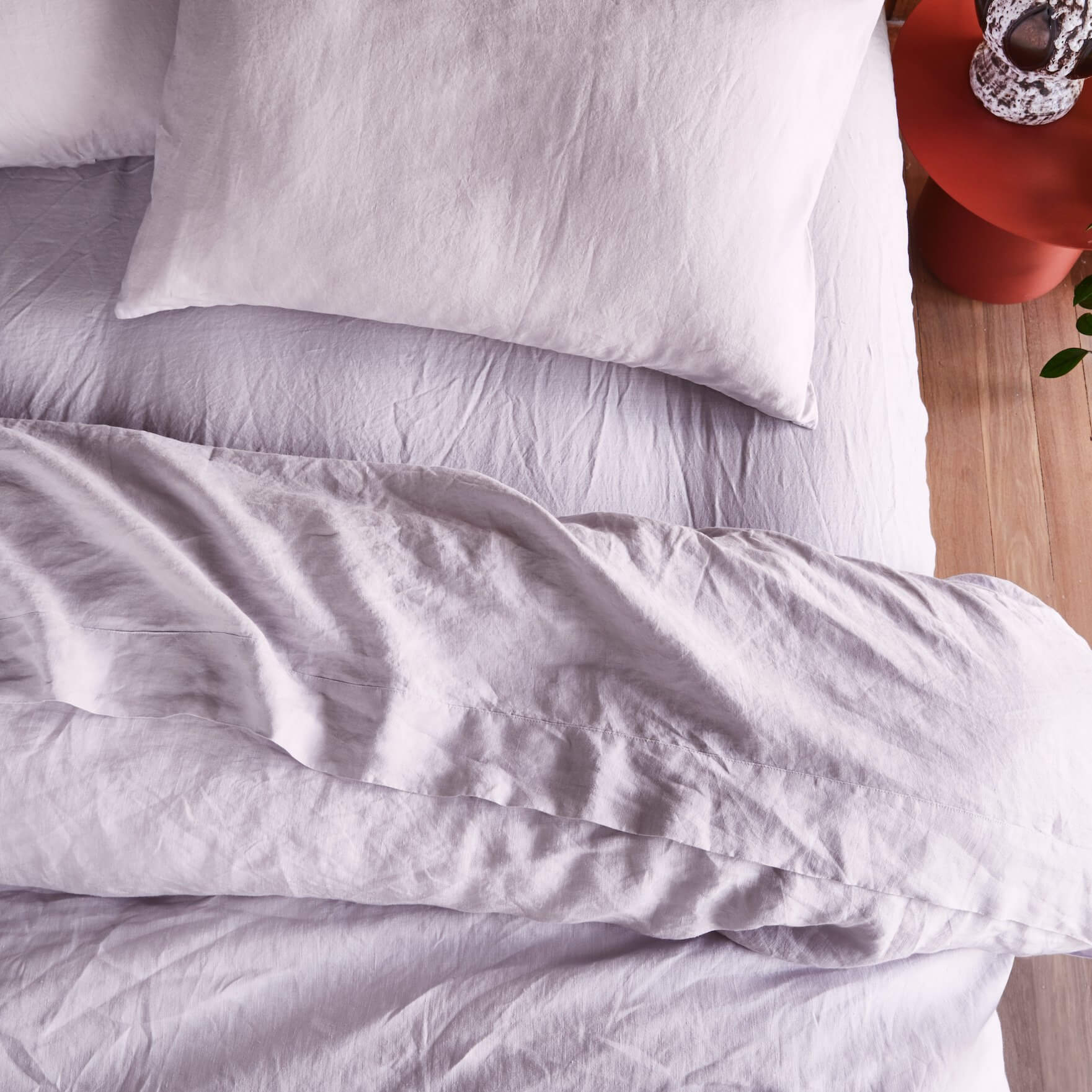Sage and clare French Linen lilac Quilt Cover | The Home Maven