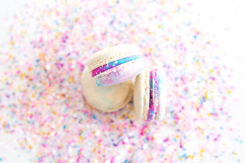 Rainbow Unicorn Macarons with Bakery Bling Safe Edible Glitter Sprinkles: Top Ten Best Sprinkles for Baking