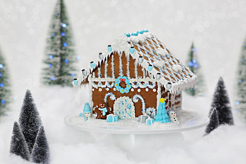 Blue Gingerbread House Designer Decorating Kit Bakery Bling Edible Glitter Christmas
