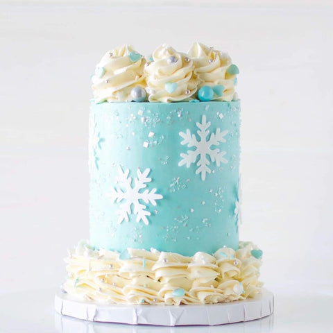Snowflake Cake with Bakery Bling Glitter Sugar Sprinkles