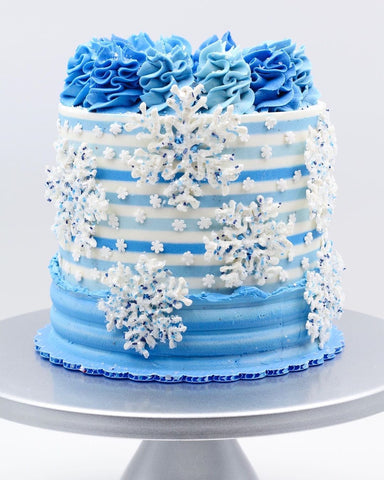 Frozen Birthday Party Cake, Snowflake Cake, Edible Glitter Sugar Sprinkles by Bakery Bling, Frozen Disney Birthday Cake, Winter Onederland Cake