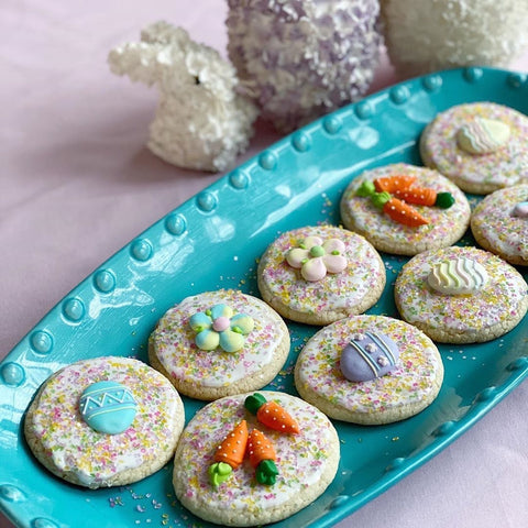 Bakery Bling Easter Designer Cookie Decorating Kit with Easter eggs and carrots and edible glitter sprinkles available at Walmart