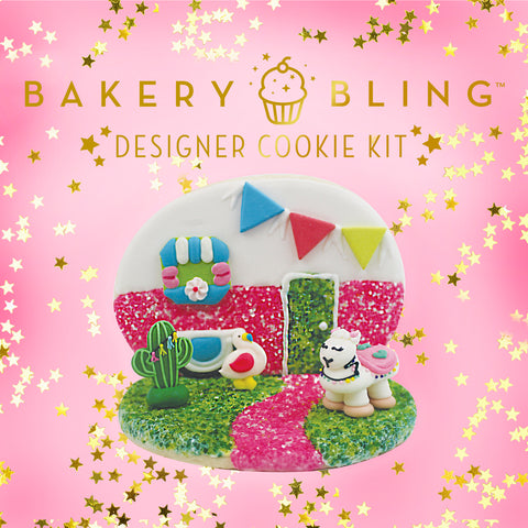 Llama Designer Cookie Kit Glamping Set by Bakery Bling Cookie Decorating Kit
