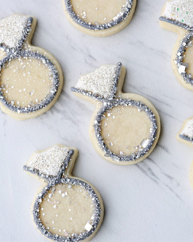 Engagement Ring Sugar Cookies Made With Safe, Bakery Bling Edible Glitter Sugar Sprinkles