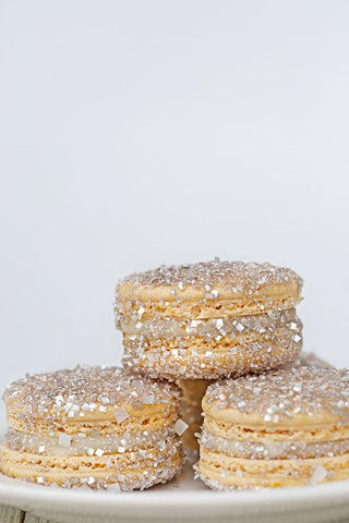 Wedding Macarons with Luxury Edible Glitter Sugar Sprinkles: Drenched in Diamonds Blinged-Out Glittery Sugar Macarons