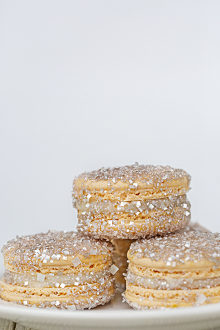 Vanilla Macarons with Edible Glitter Bakery Bling Glittery Sugar Sprinkles