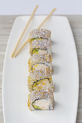 Sushi with Edible Glitter Bakery Bling Sprinkles