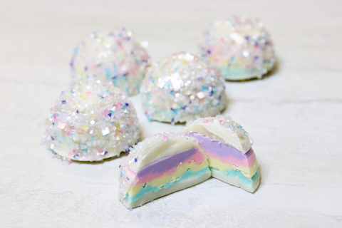 Pastel Unicorn Edible Glitter Truffles with Bakery Bling Unicorn Confetti Glittery Sugar Sprinkles