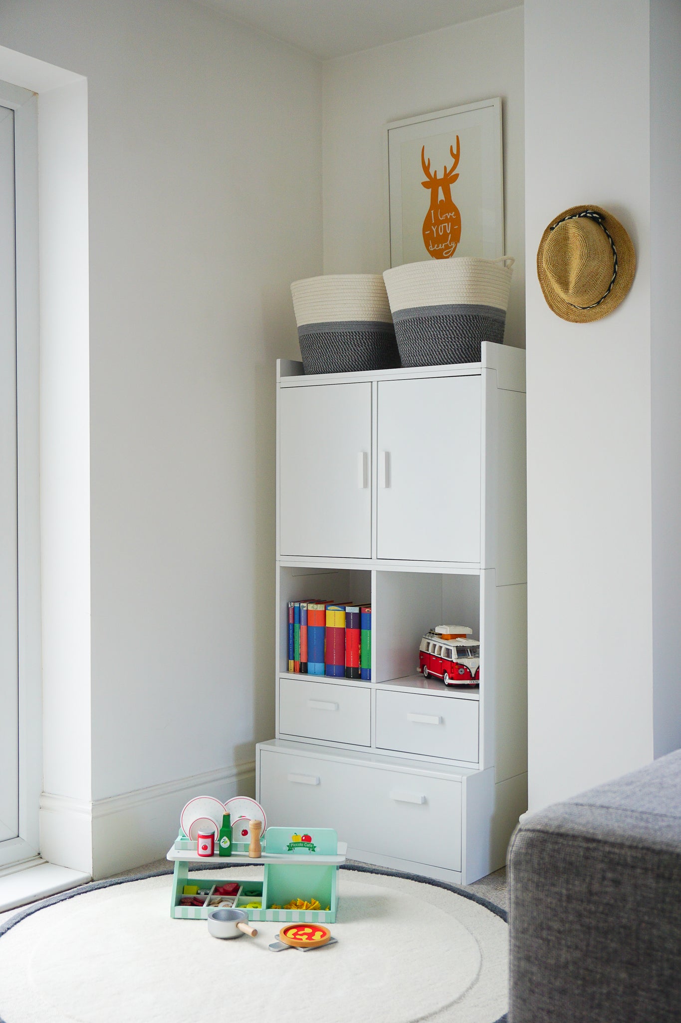 Turn your living room into a shared space with versatile toy storage