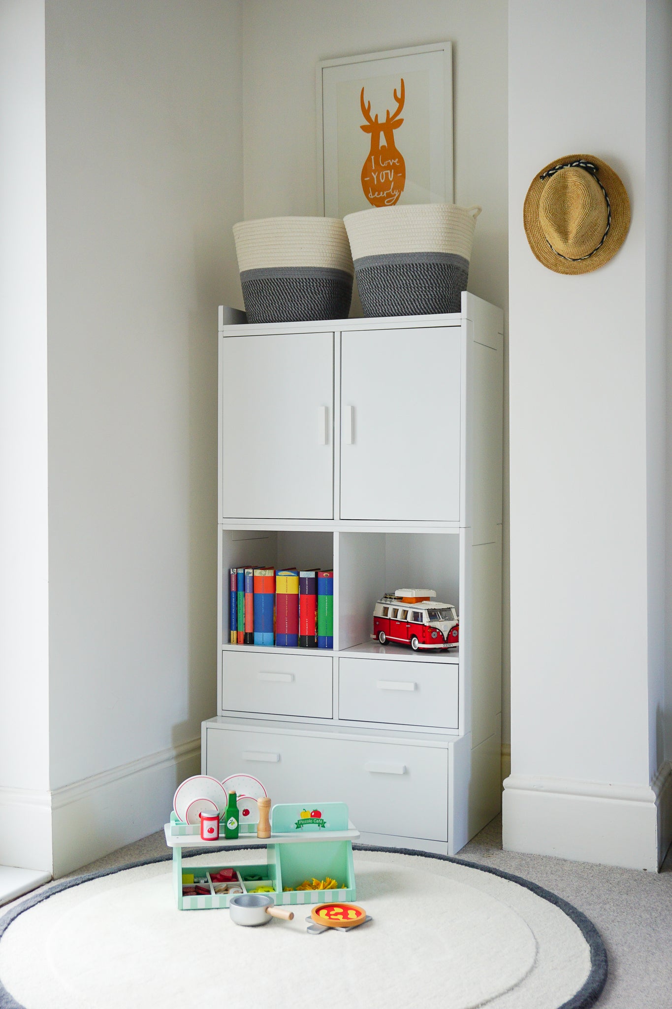 Turn your living room into a shared space with versatile toy storage