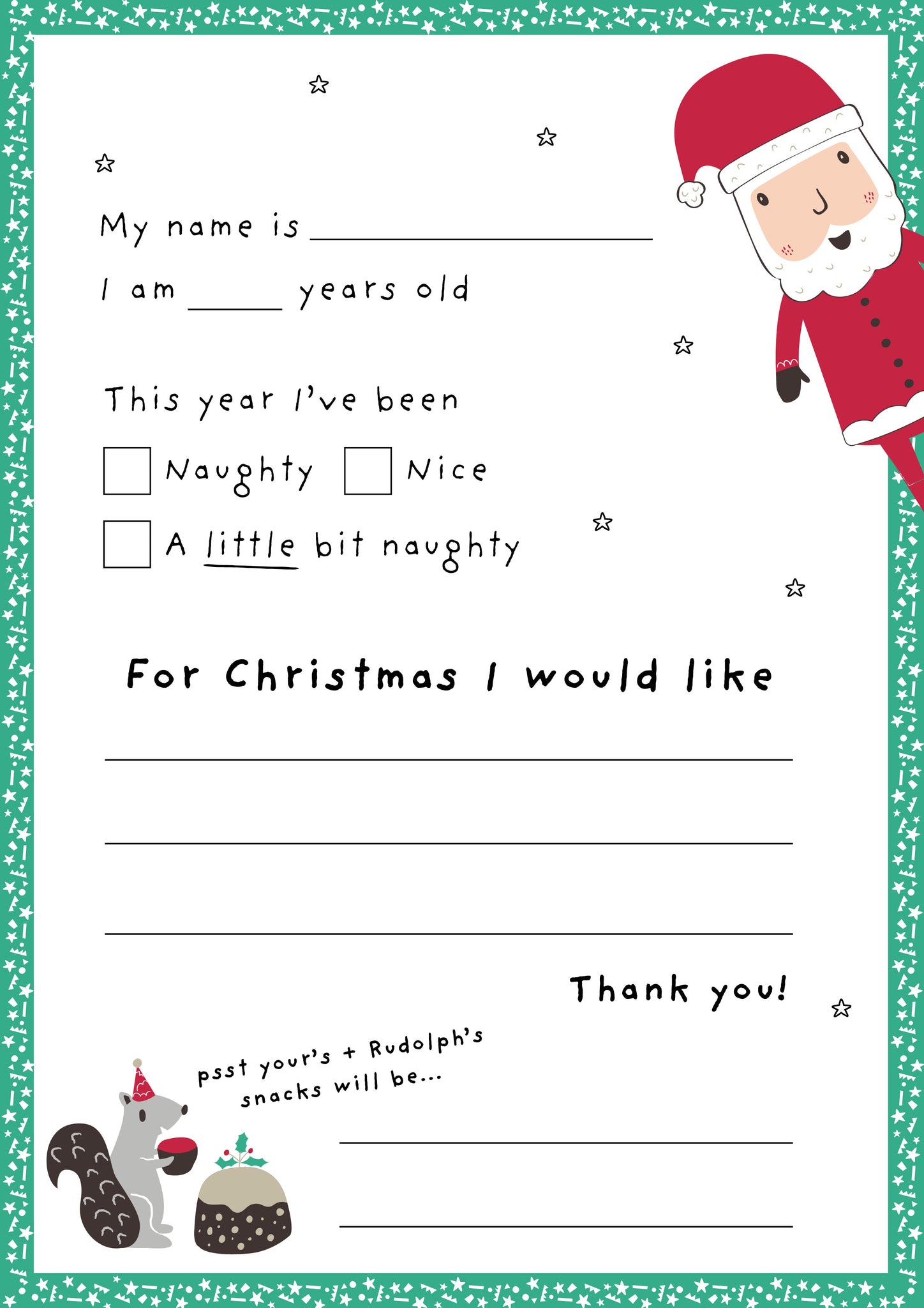 Christmas Letter printable