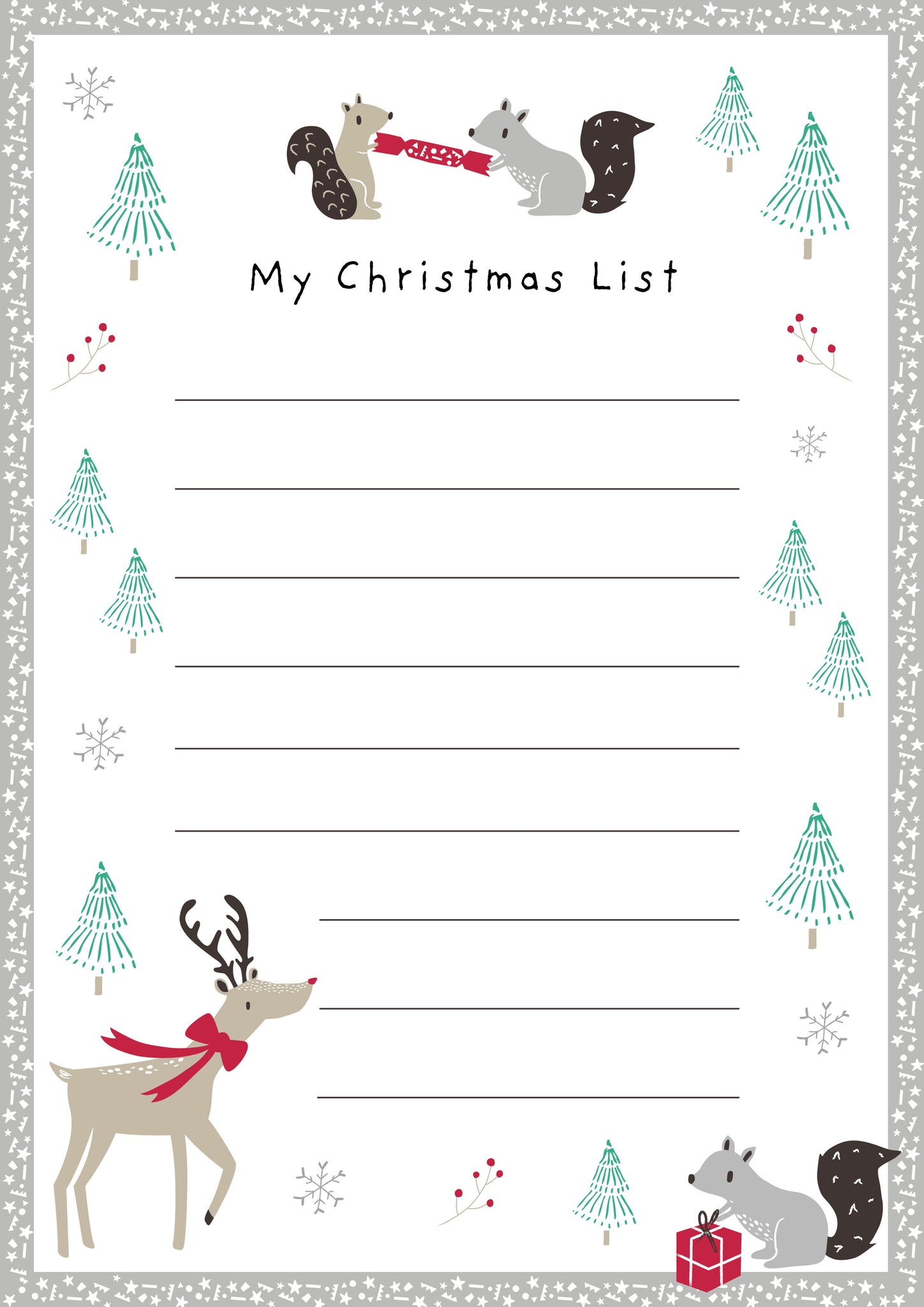 Christmas List printable