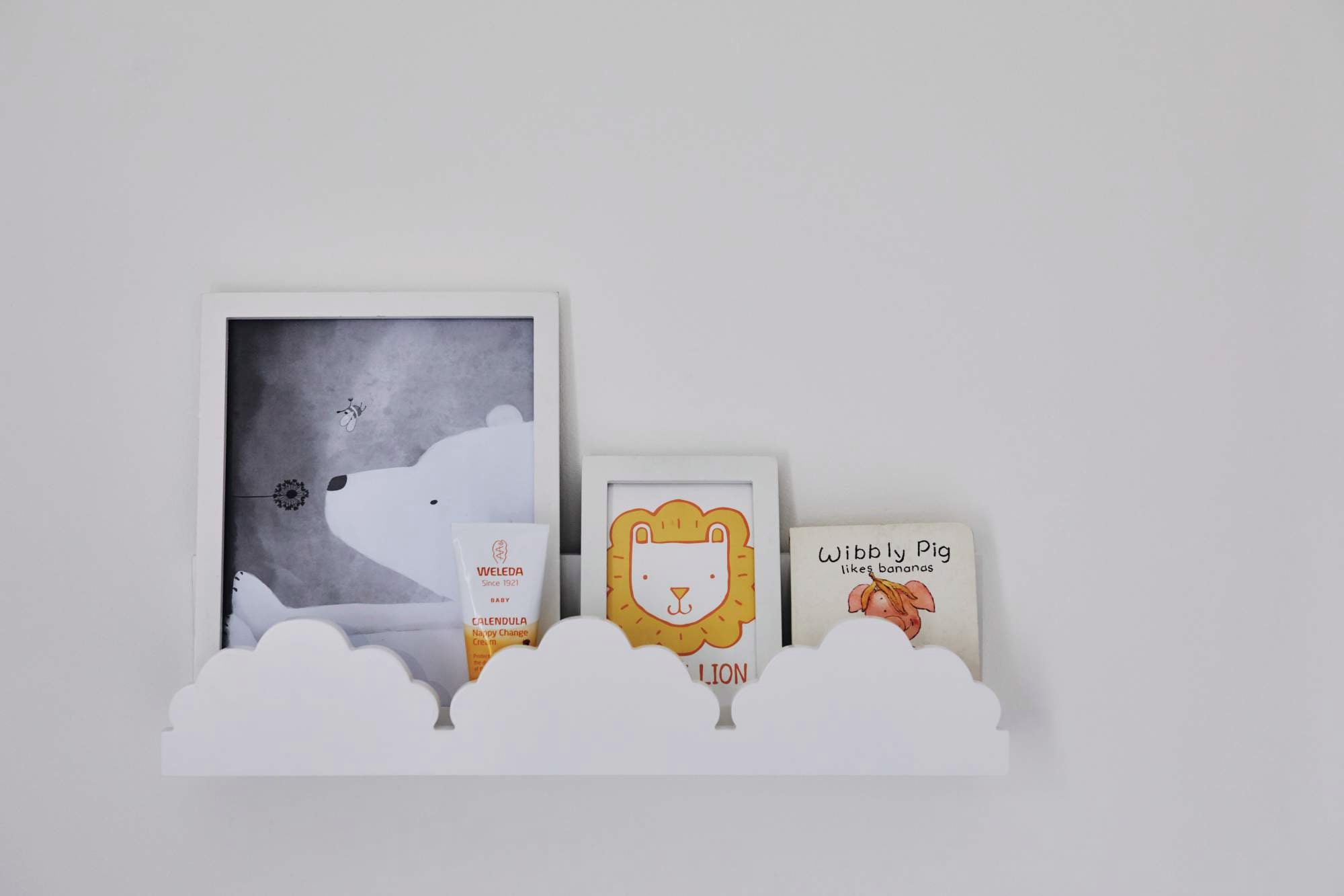 Six wall shelves that double up as children's bedside tables