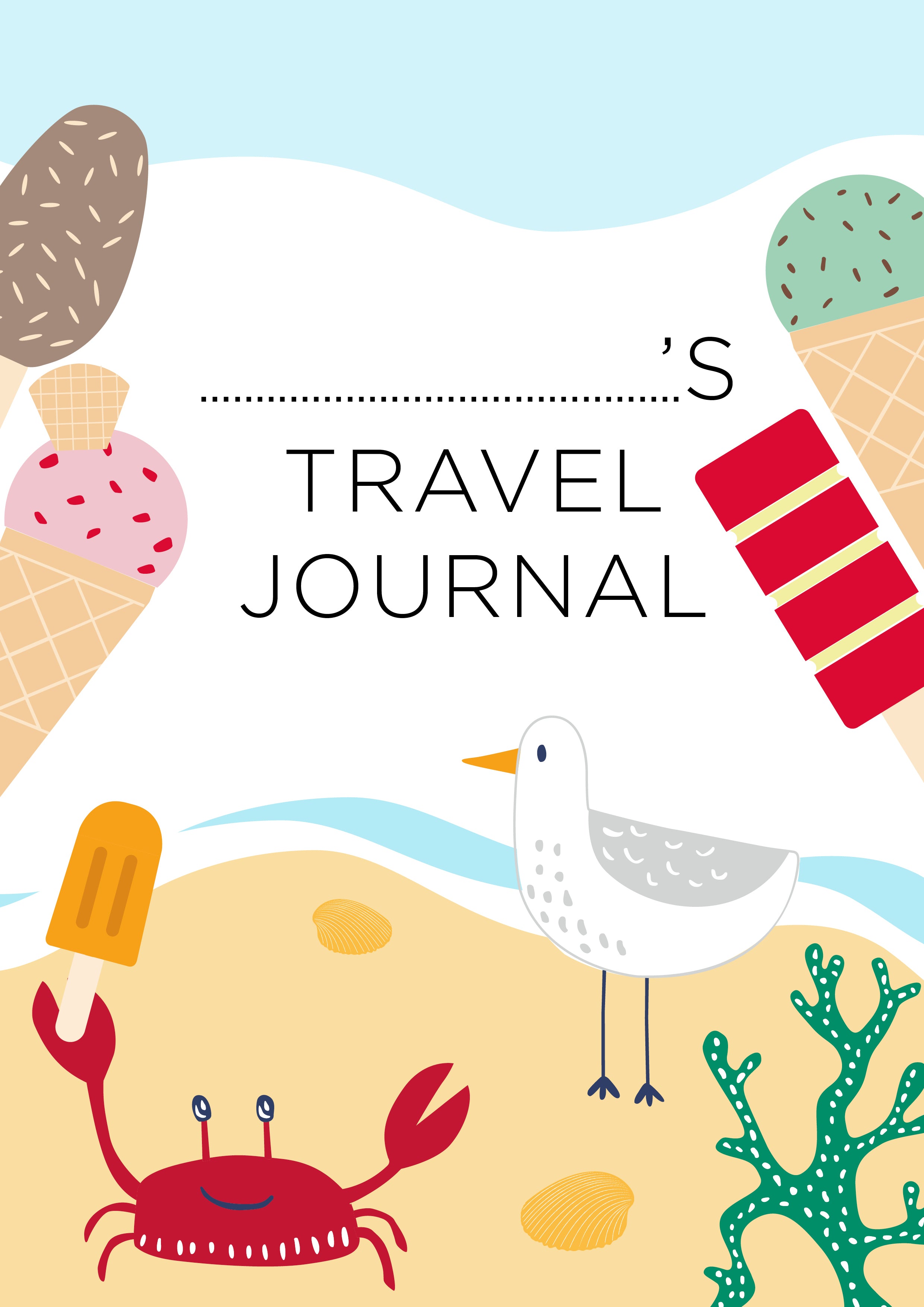 Free children's travel journal printables