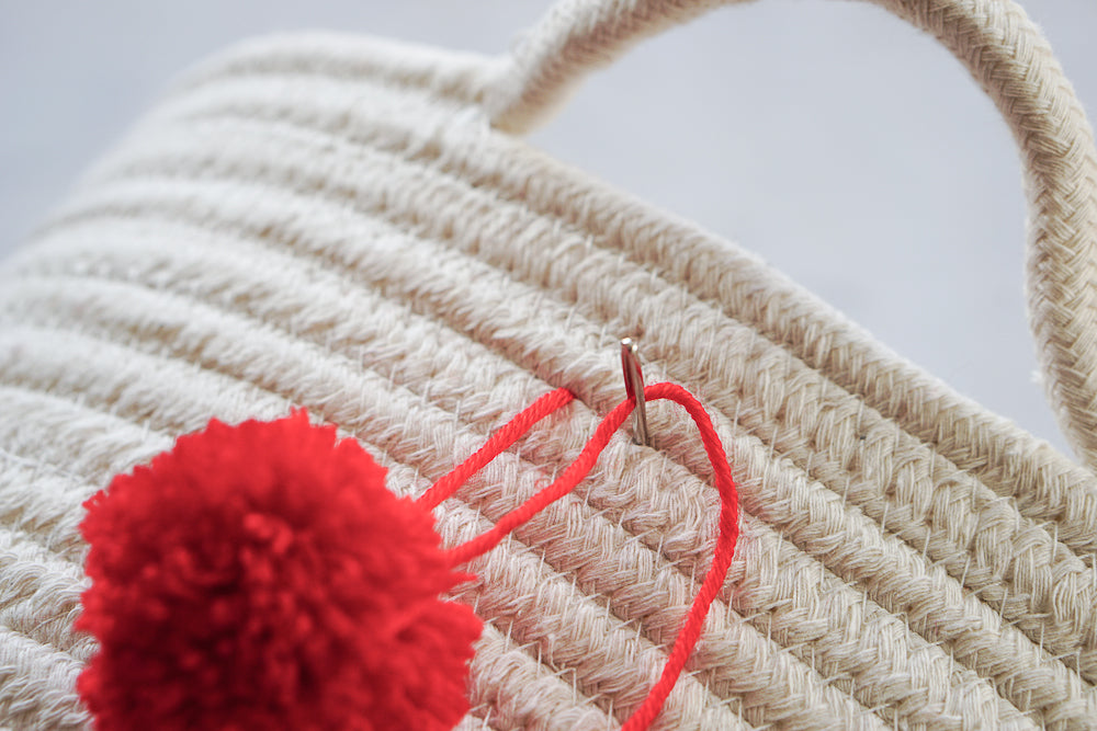 Pom Pom Adorned Storage Baskets