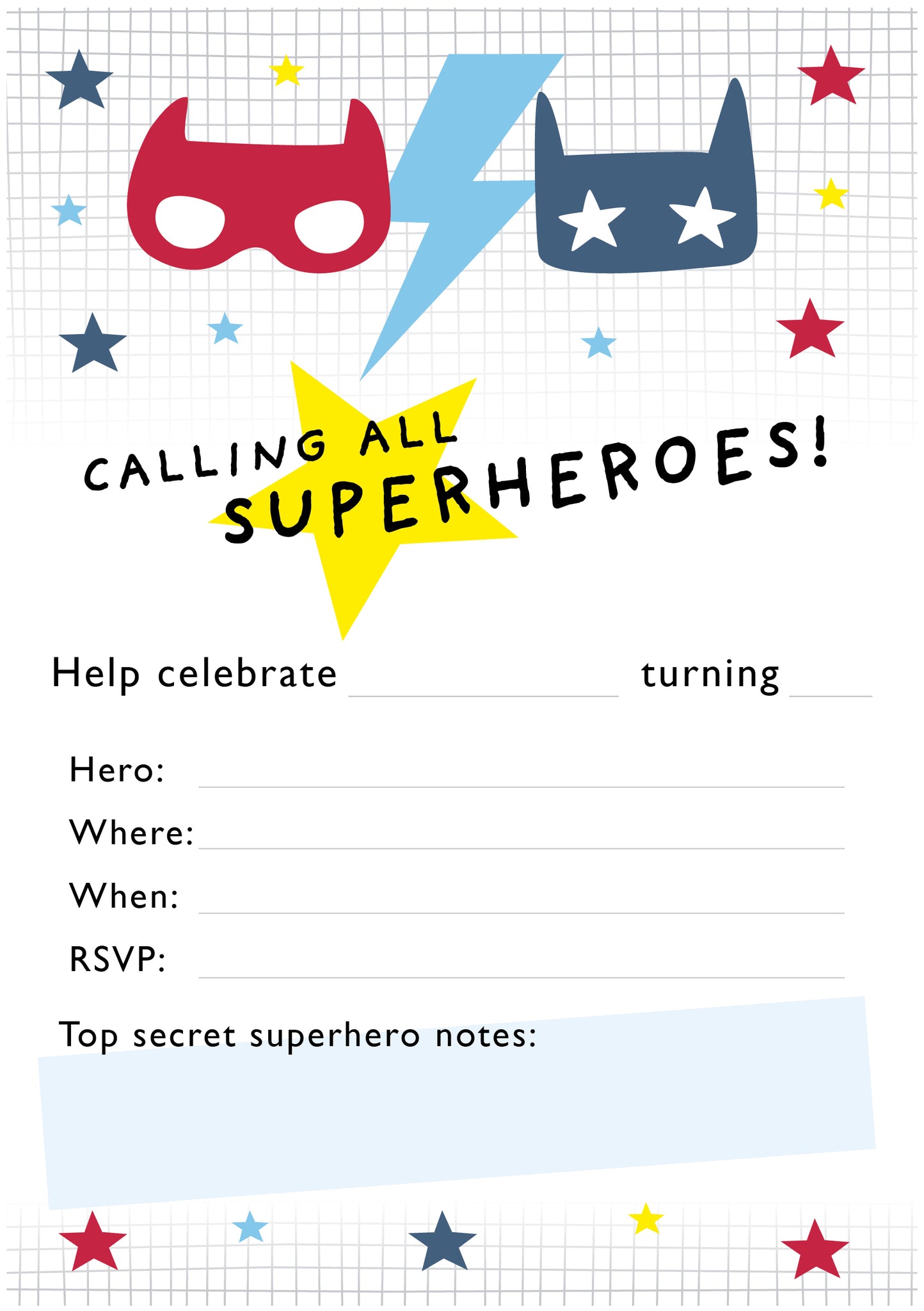 Free superhero party invitations