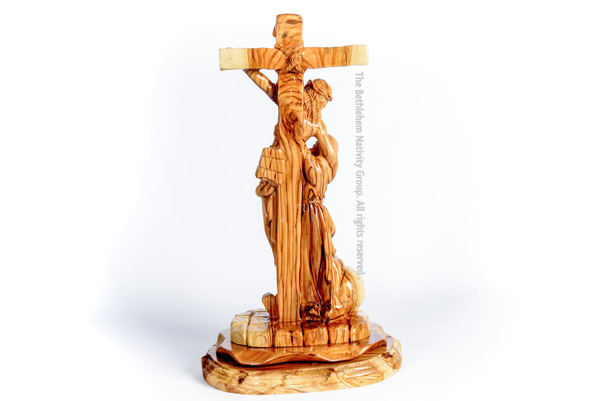 Jesus Crucified Taking Jesus Down The Cross Olive Wood Statue The