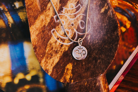 om symbol silver necklace