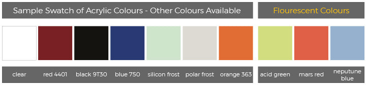 Colour swatch for Point of sale display cubes