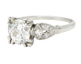 Art Deco 1.33 CTW Old European Diamond Platinum Engagement Ring Wilson's Estate Jewelry