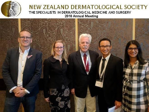 Dr. Frederick Menick,  keynote speaker at the New Zealand Dermatological Society's annual conference 2018, with Dr. Eugene Tan and Dr. Maneka Deo
