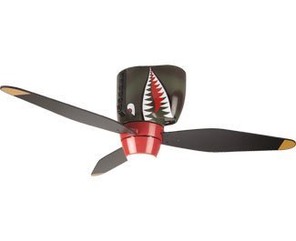 Craftmade Kids Ceiling Fan Boys Wb348ts Tiger Shark Warplane With Light 48 Inch 3 Blade Hugger Ceiling Fan