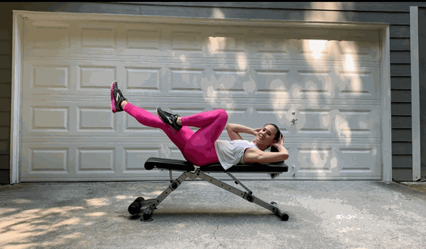 Best 5 Ab Warm Up Exercises with Bench Elevated bicycle crunch