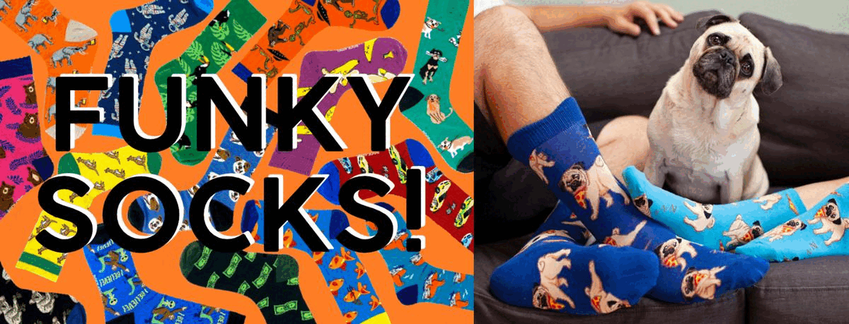 ROCK OUT WITH YOUR SOCKS OUT! SHOP FUN COLORFUL NOVELTY SOCKS FOR MEN & WOMEN!