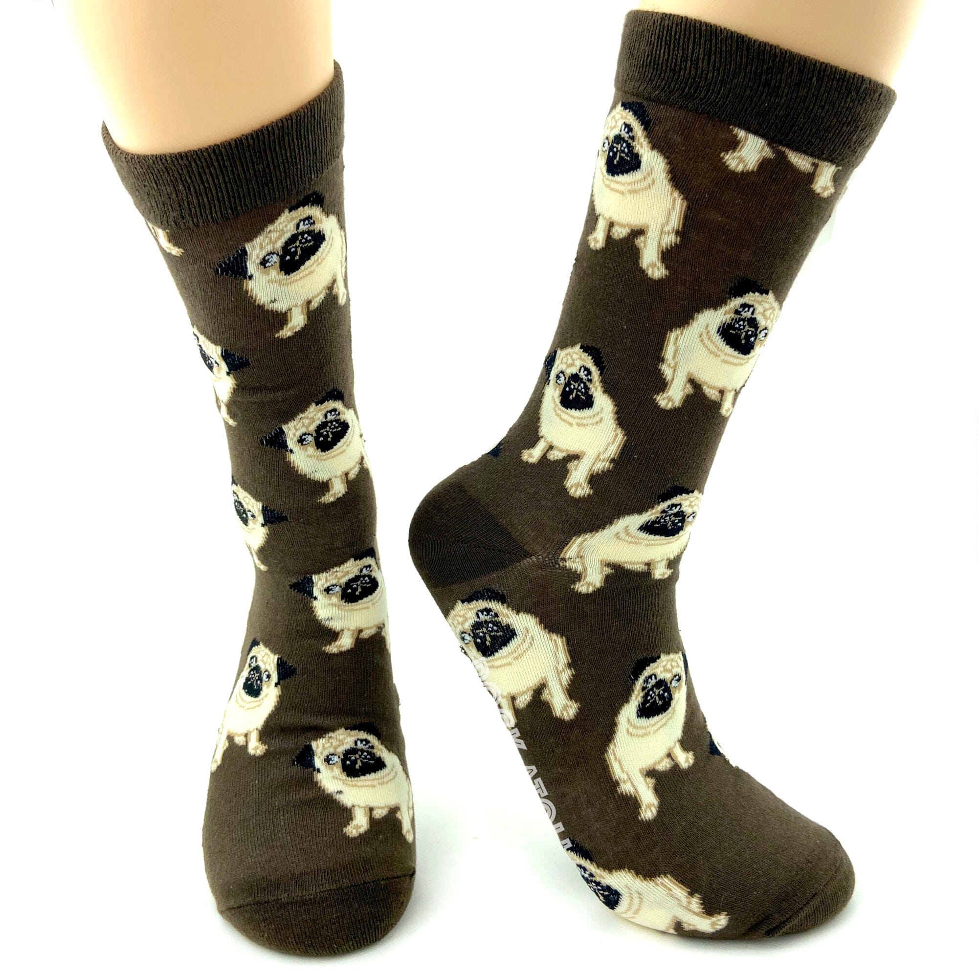 Dog Lovers Adorable Pug Puppies Patterned Cotton Stretch Novelty Socks