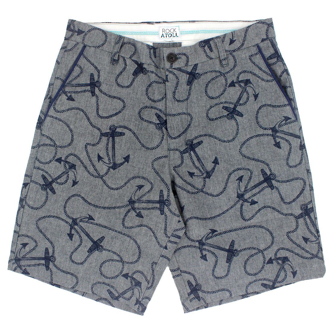 Ropes and Anchors All Over Print Flat Front Men's Shorts