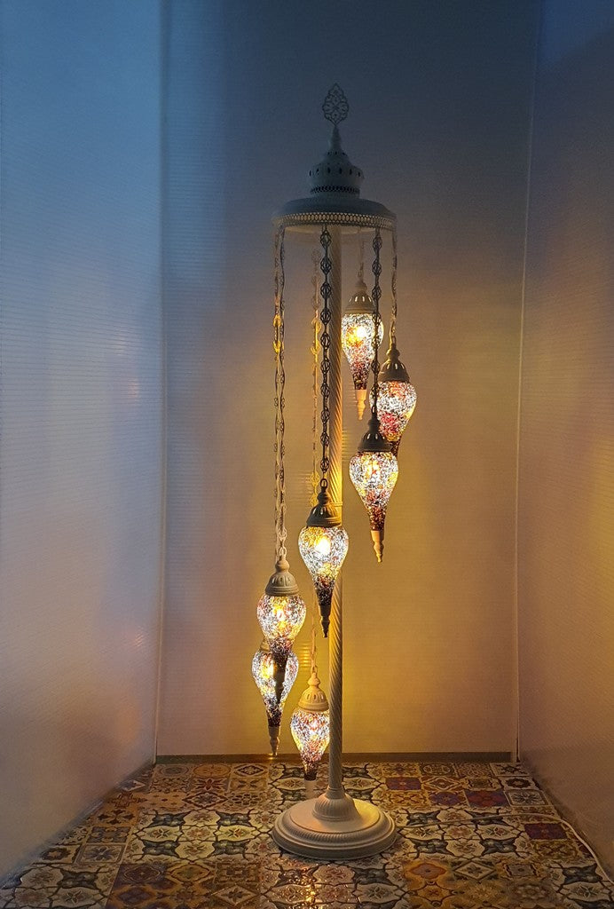 amber mosaic floor lamp