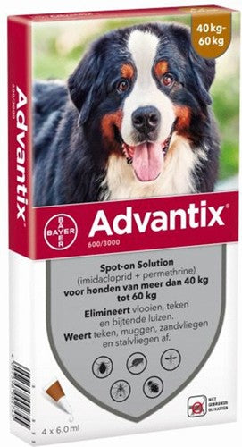 Advantix Spot 600 6 ml 4 pip voor honden 40 - 60 kg – DIERENSPECIAALZAAK VOESENEK