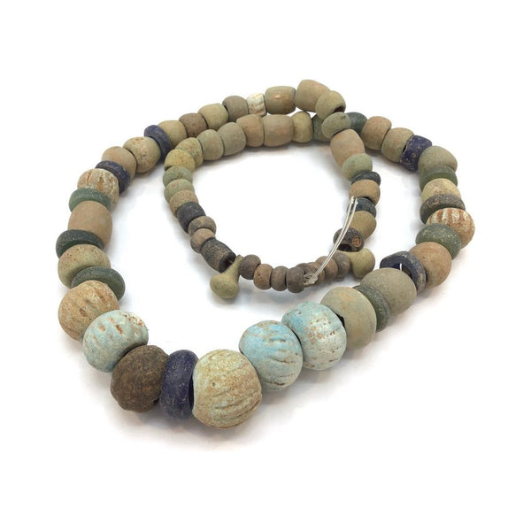 Graduated Mixed Ancient Egyptian Faience And Ancient Glass Beads From Egypt Rita Okrent
