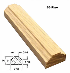 S3-Pine Grille Bar Profile With Inset Drawing