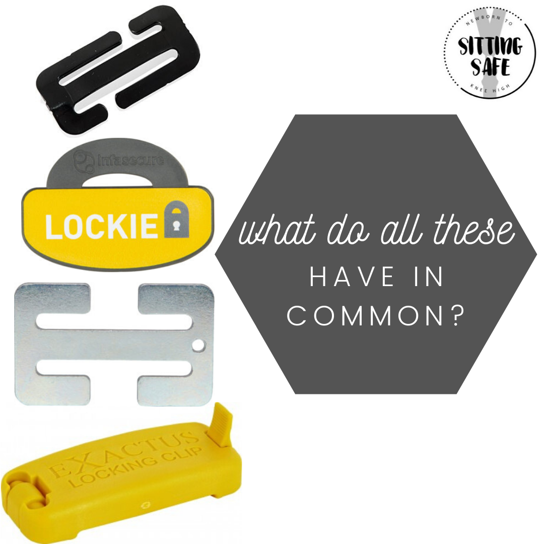 Locking clips to ensure safe installation of baby and child car seats