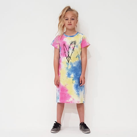 Tie Dye Peace Out T-Shirt Dress