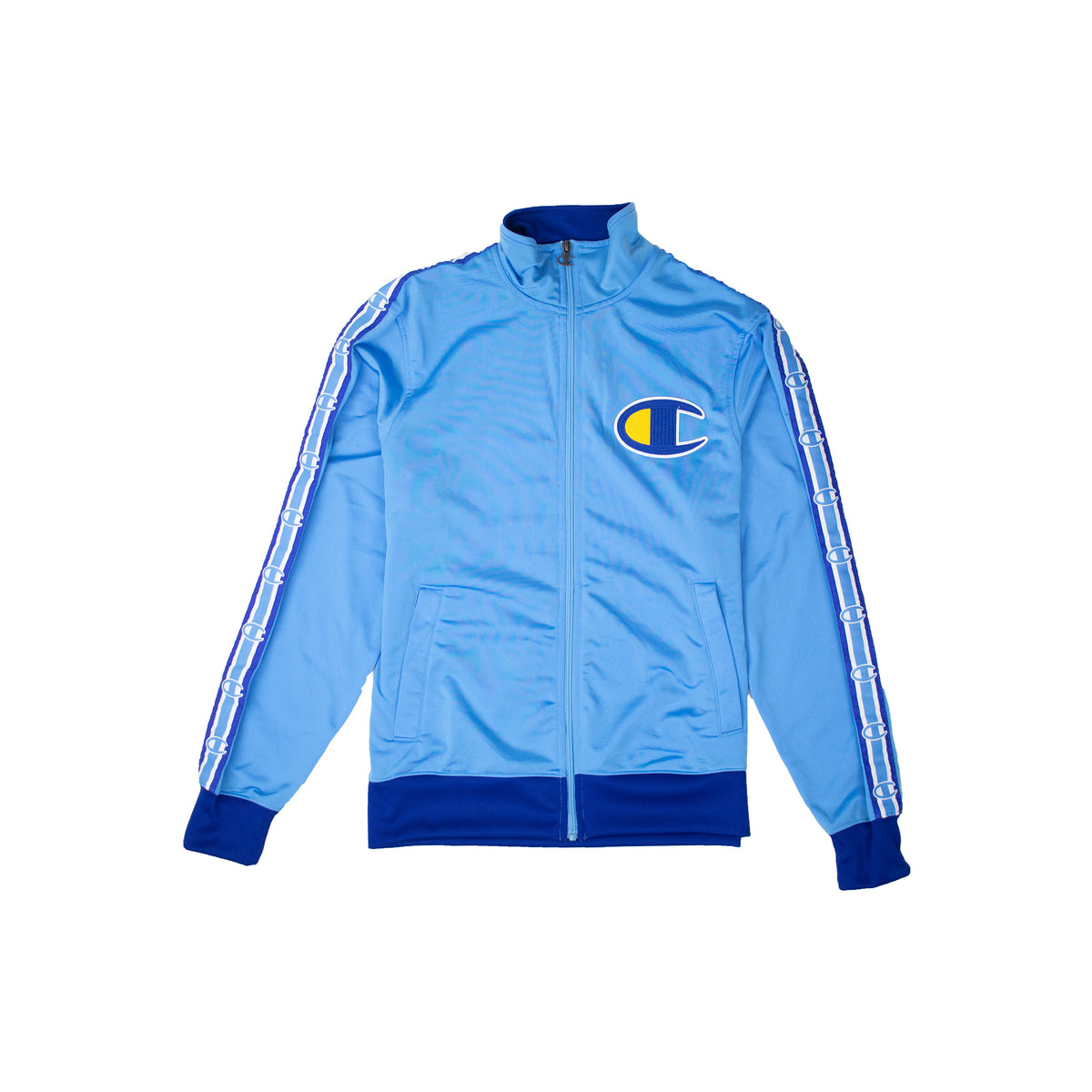 champion windbreaker mens blue