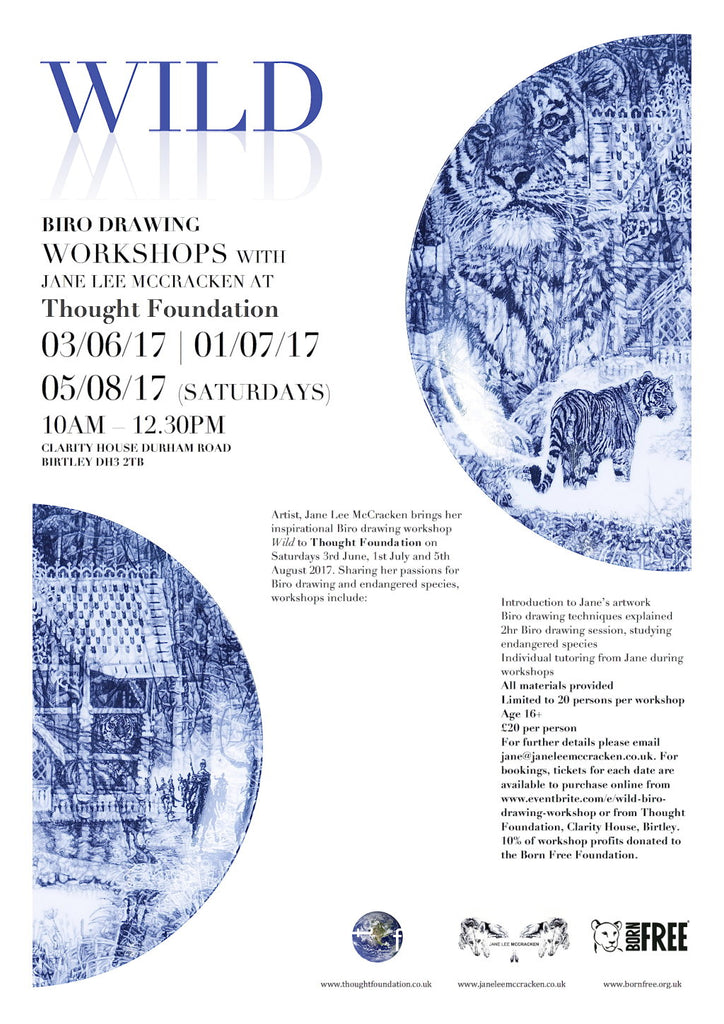 Biro drawing workshop Thought Foundation poster