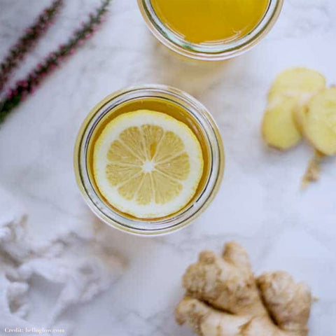 Lemon, ginger and honey tea 