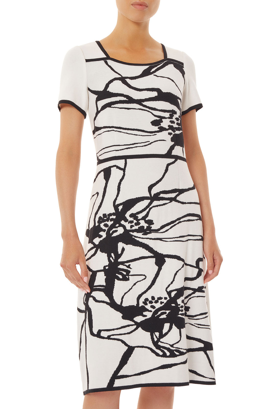 punch kasteel Loodgieter Abstract Floral Soft Recycled Knit Dress