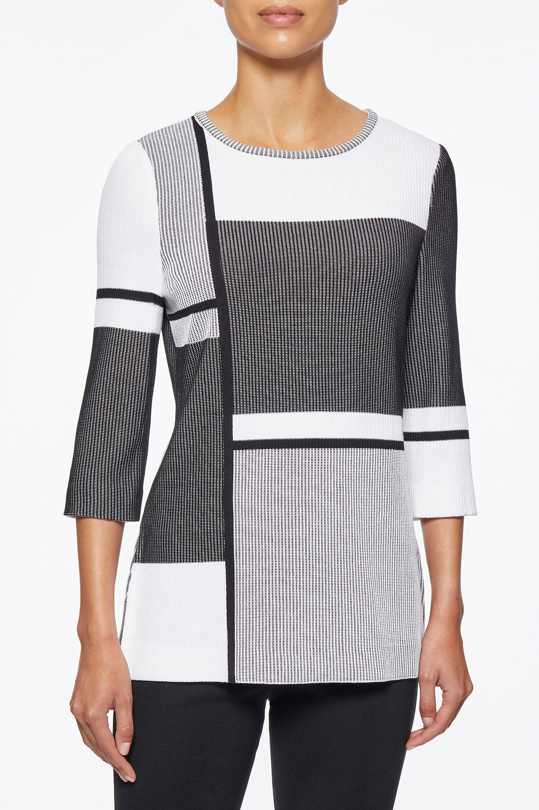 Multi Stripe Colorblock Knit Tunic