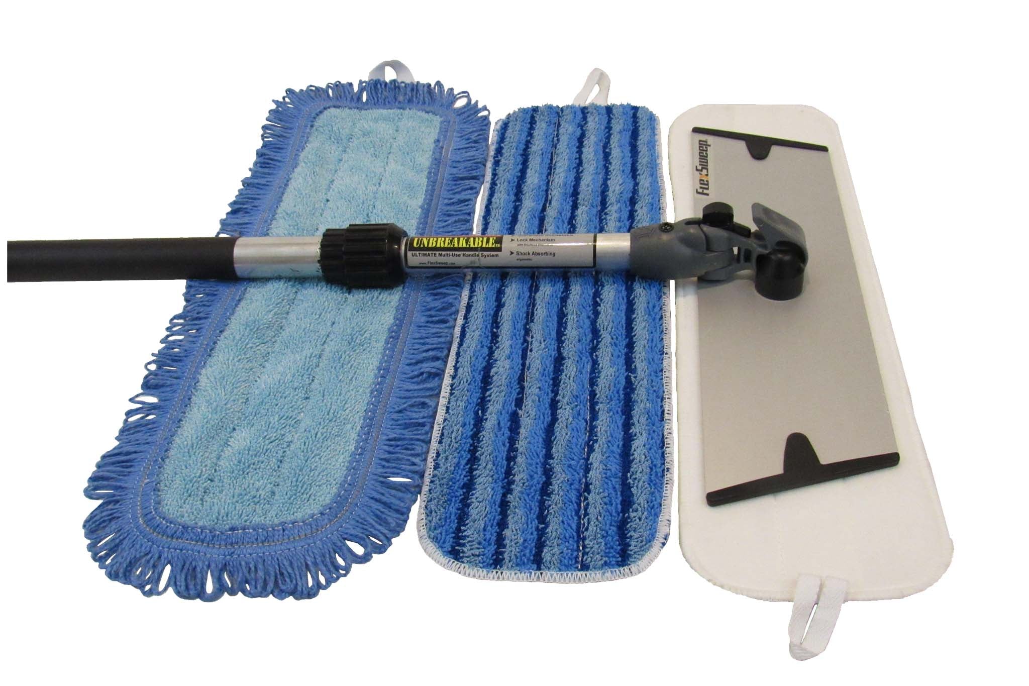 Easy-Clean™ Snap-On™ Flat Mop Set Aero-Aluminum Adjustable Ha – FlexSweep