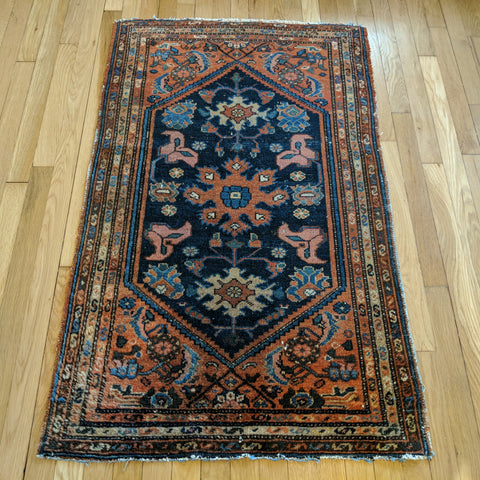 Blue Persian Hamedan rug
