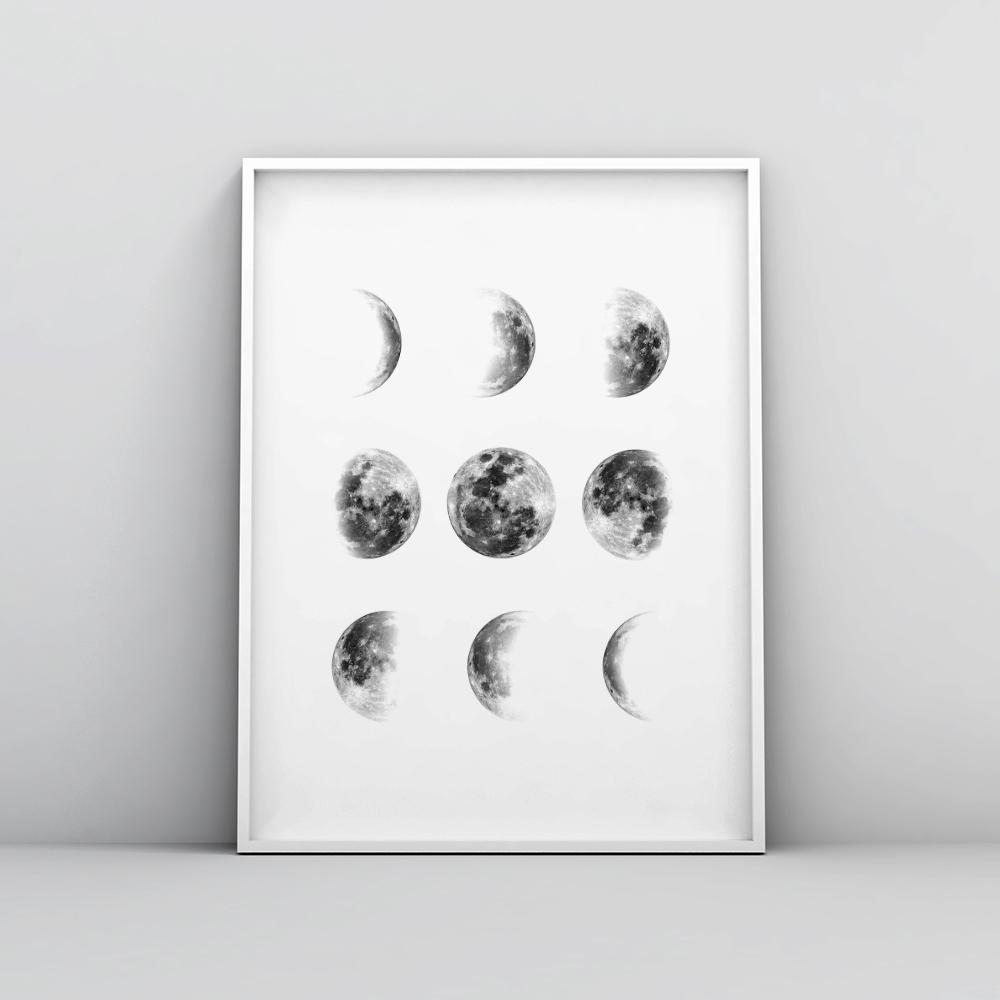 Phases Of The Moon Wall Art Poster Timiko Studio