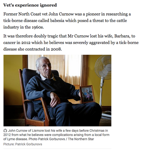 Dr John Curnow retired vet specialising in tick-borne diseases