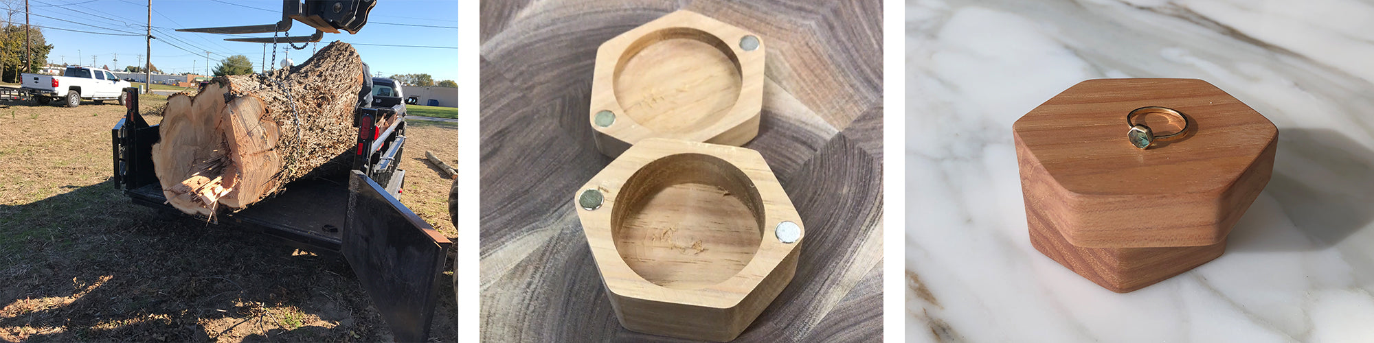 pecan wood ring box