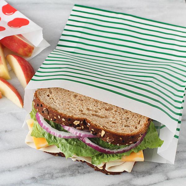 Recyclable Large Paper Food Sandwich Bags Stripe Lunchskins LunchSkins