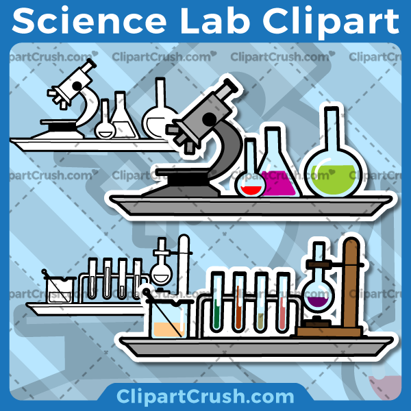 NICE Cartoon Science Lab Clipart - Science Lab Clip Art SVG Vector Art